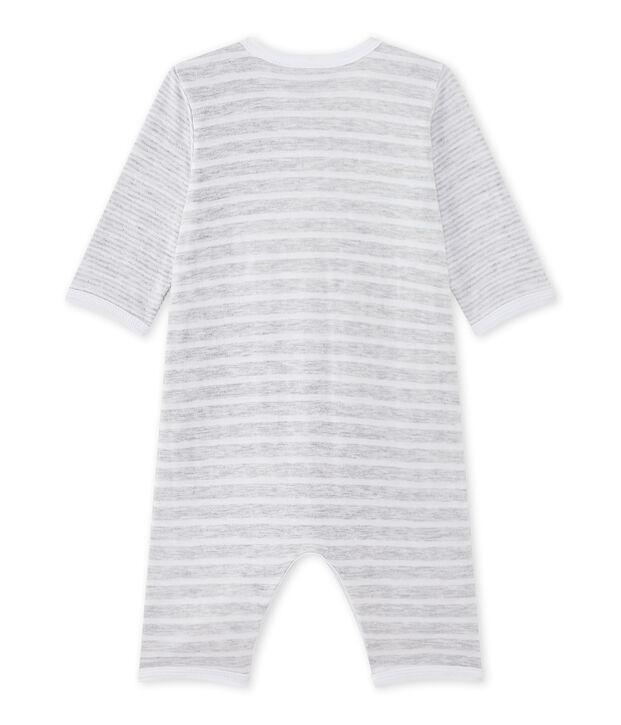 Dors bien sans pieds b&eacute;b&eacute; gar&ccedil;on gris/blanc