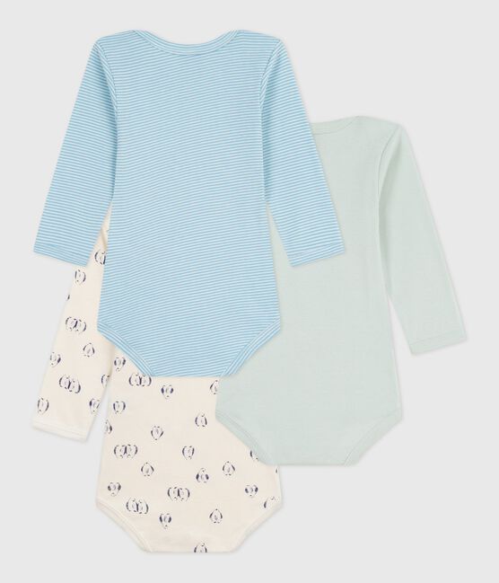 Lot de bodies manches longues en coton imprimé pingouins bébé variante 1