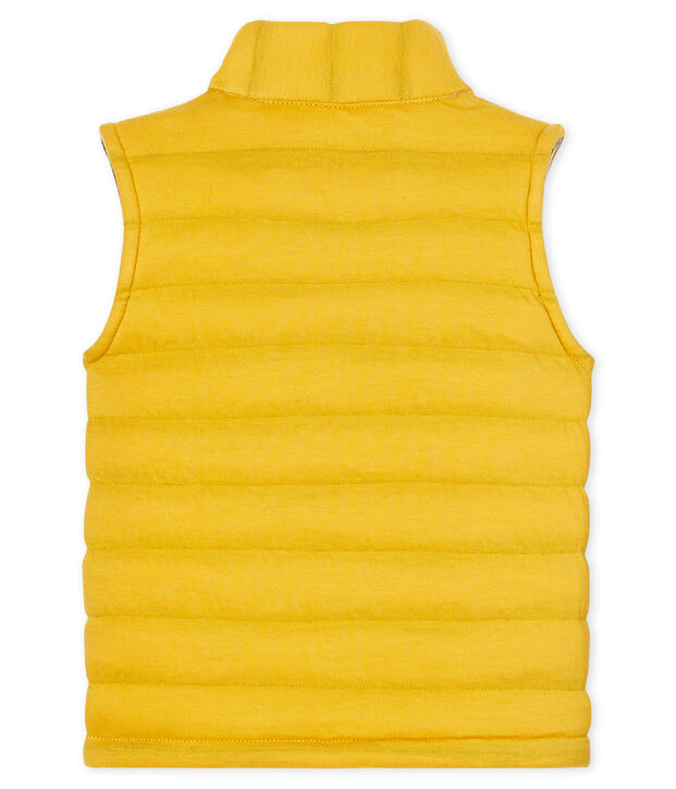 Blouson sans manches en tubique matelass&eacute; b&eacute;b&eacute; mixte jaune