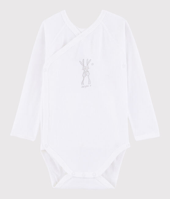 Body croisé manches longues bébé fille-garçon blanc ECUME