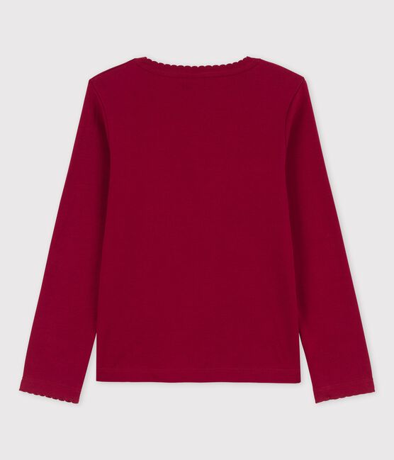 Tee-shirt à manches longues enfant fille / garçon rouge SANGRIA