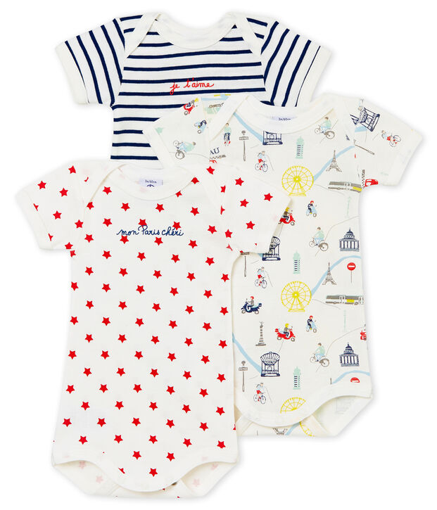 Trio de bodies manches courtes b&eacute;b&eacute; gar&ccedil;on multicouleur