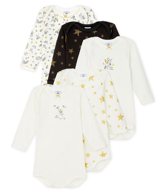 Lot De 3 Bodies Manches Longues Petit Bateau - Imprimé Fleuri, Coton Stretch - Pour Bébé Fille, Encolure Américaine