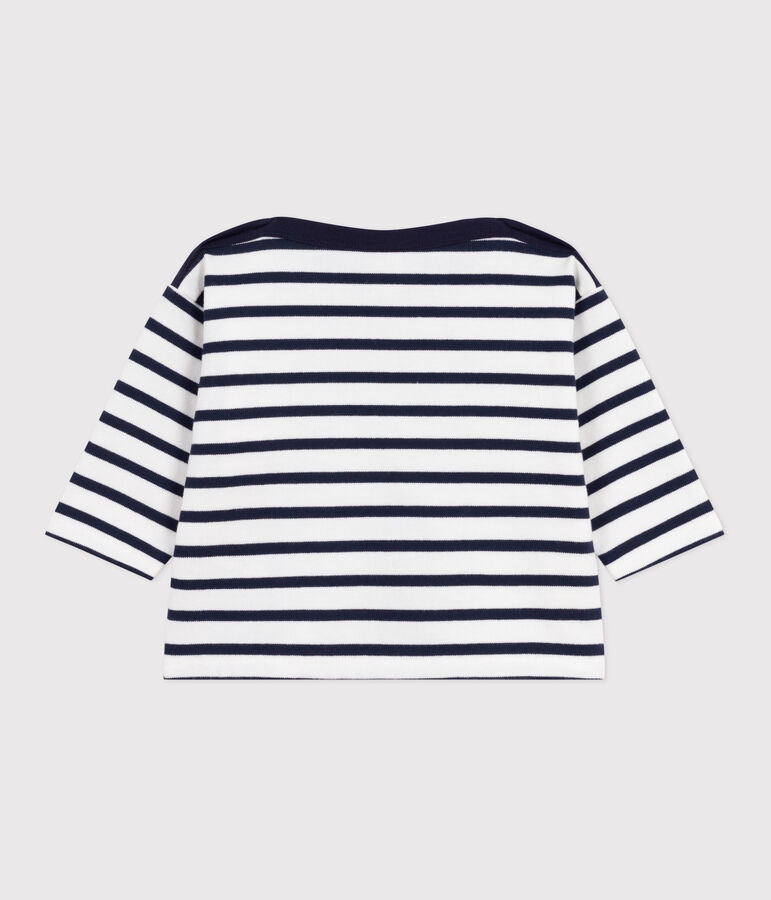 Marini&egrave;re b&eacute;b&eacute; en coton blanc MARSHMALLOW/bleu SMOKING