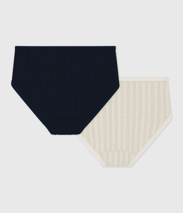 Lot de culottes taille haute femme en coton ajour&eacute; variante 1