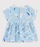 Blouse manches courtes en popeline bébé fille bleu JASMIN/blanc MULTICO