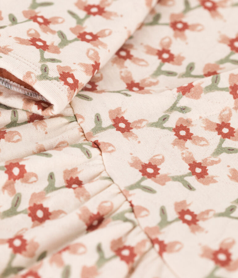 Robe manches longues en tubique matelass&eacute; imprim&eacute; b&eacute;b&eacute; blanc AVALANCHE/ MULTICO