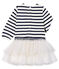 Robe manches longues bébé fille rayée blanc MARSHMALLOW/bleu SMOKING