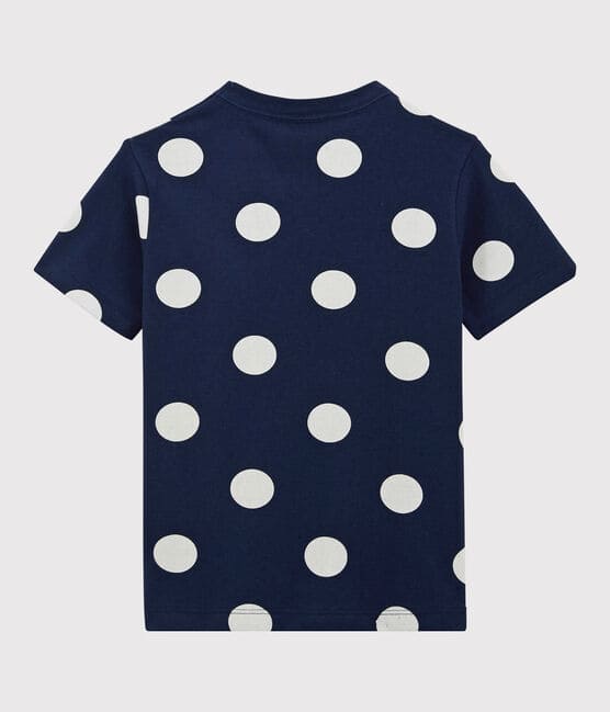 T-shirt manches courtes en coton enfant garçon bleu MEDIEVAL/blanc MARSHMALLOW