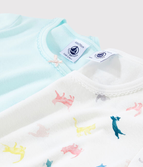 Lot de 2 tee-shirts manches courtes chats colorés petite fille variante 1
