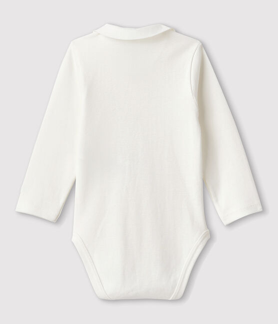 Body à col bébé en coton biologique blanc MARSHMALLOW