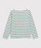 Marinière à nœud enfant fille blanc MARSHMALLOW/bleu BRUT