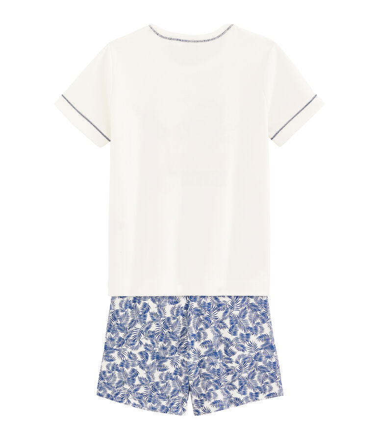 Pyjacourt petit gar&ccedil;on en c&ocirc;te blanc MARSHMALLOW/blanc MULTICO