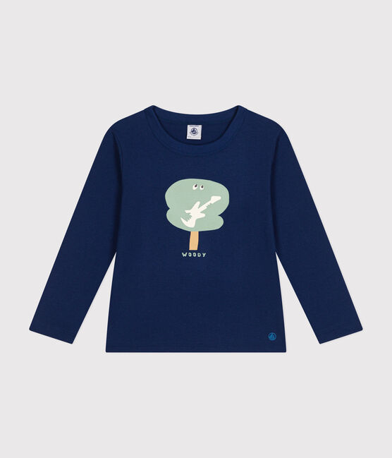 Tee-shirt manches longues en jersey fin enfant garçon bleu MEDIEVAL