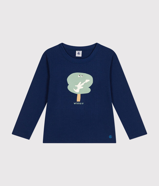 Tee-shirt manches longues en jersey fin enfant gar&ccedil;on bleu