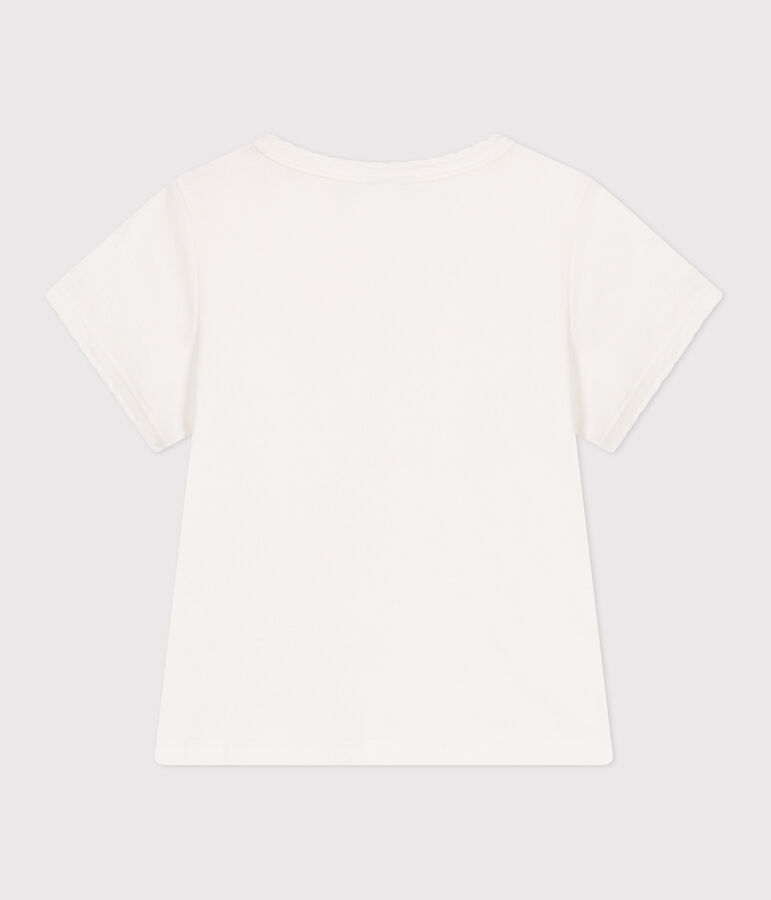 Teeshirt enfant en coton manches courtes uni blanc MARSHMALLOW
