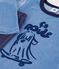 Pyjama enfant en velours uni &agrave; motif bleu/bleu