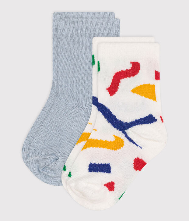 2 paires de chaussettes en coton imprim&eacute;s b&eacute;b&eacute; multicouleur