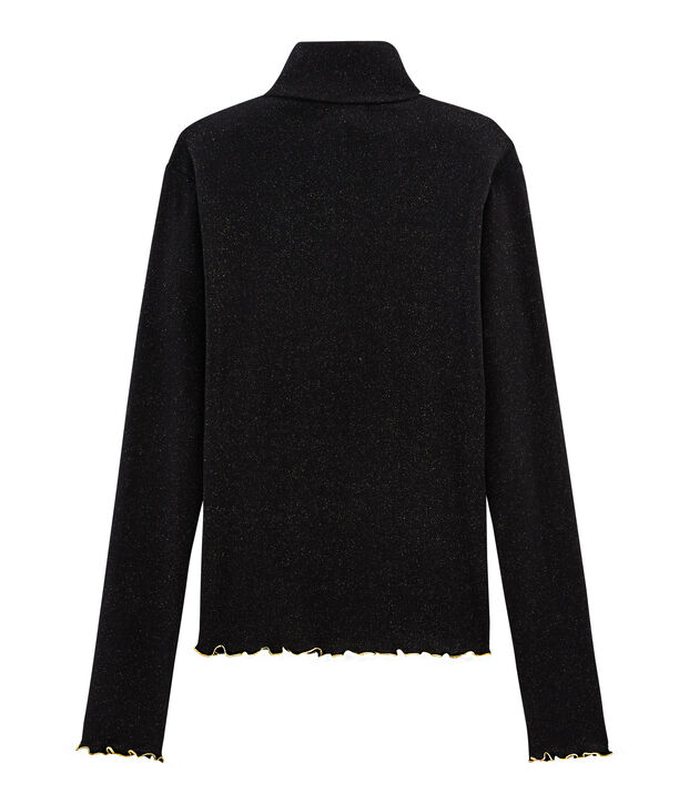 Sous pull paillet&eacute; femme noir/jaune