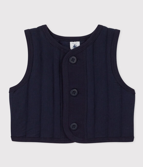 Veste bébé sans manche en tubique matelassé bleu SMOKING