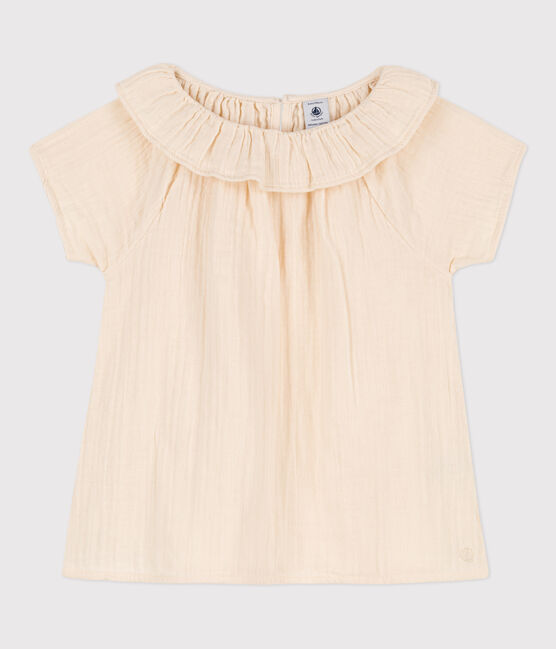 Blouse en gaze de coton enfant fille écru AVALANCHE