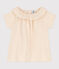 Blouse en gaze de coton enfant fille écru AVALANCHE