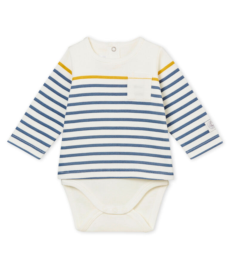 Body tee shirt manches longues b&eacute;b&eacute; gar&ccedil;on blanc/multicouleur