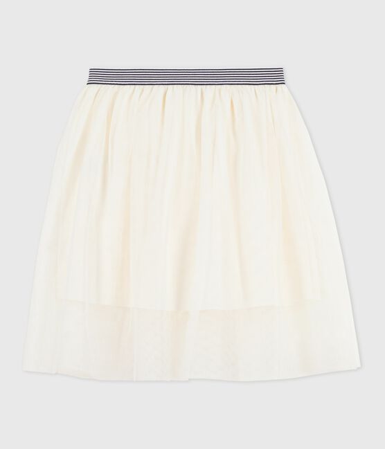Jupe en tulle enfant unie pailletée écru MILK