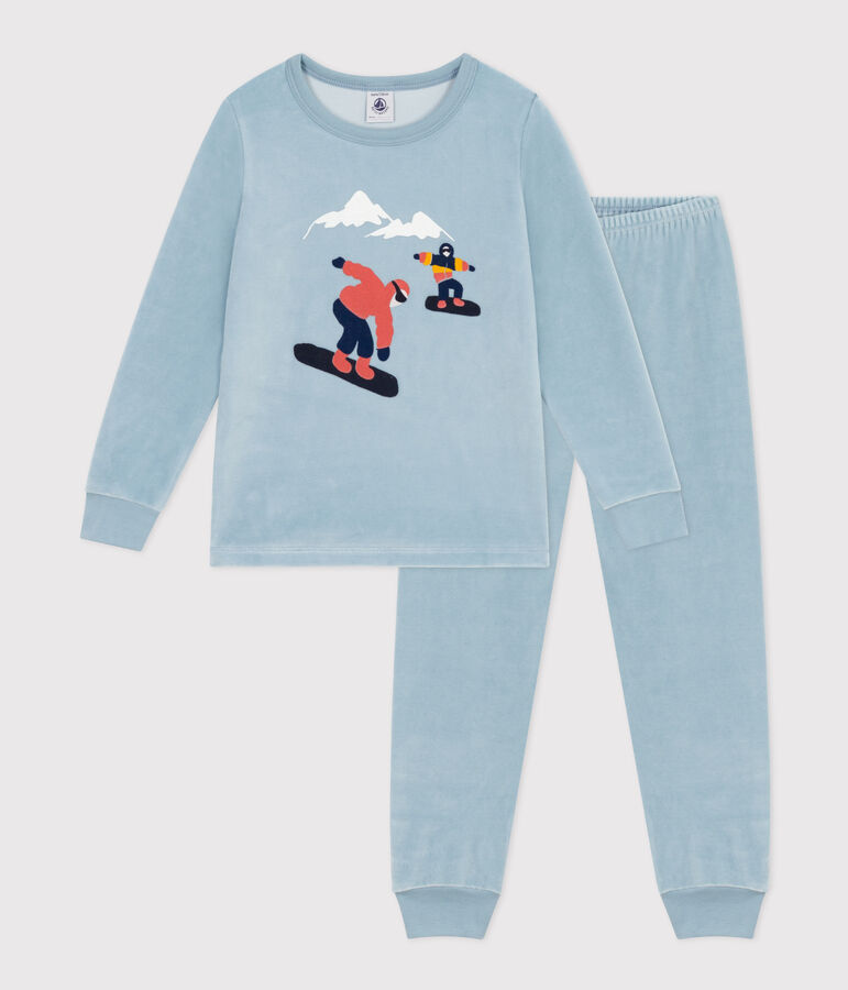 Pyjama en velours enfant bleu