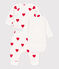 Ensemble 3 pièces à cœurs bébé en coton blanc MARSHMALLOW/rouge TERKUIT