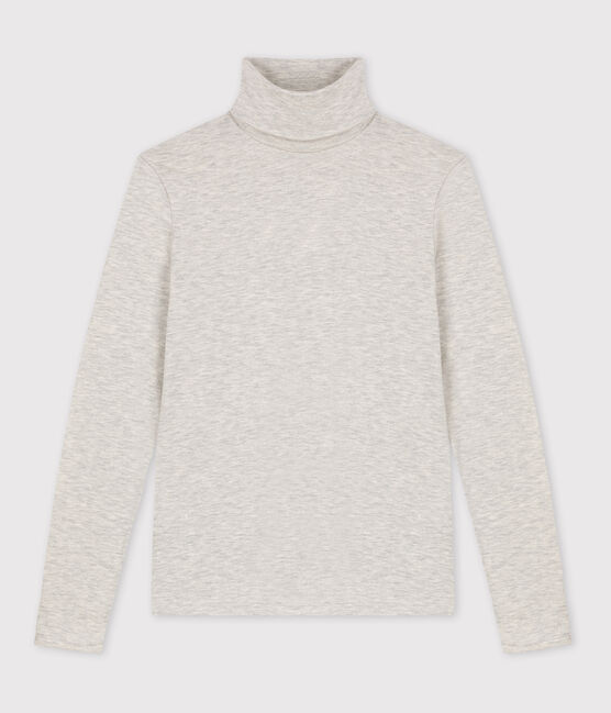 Tee-shirt col roulé L'ICONIQUE chaud Femme gris BELUGA CHINE