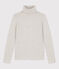 Tee-shirt col roulé L'ICONIQUE chaud Femme gris BELUGA CHINE