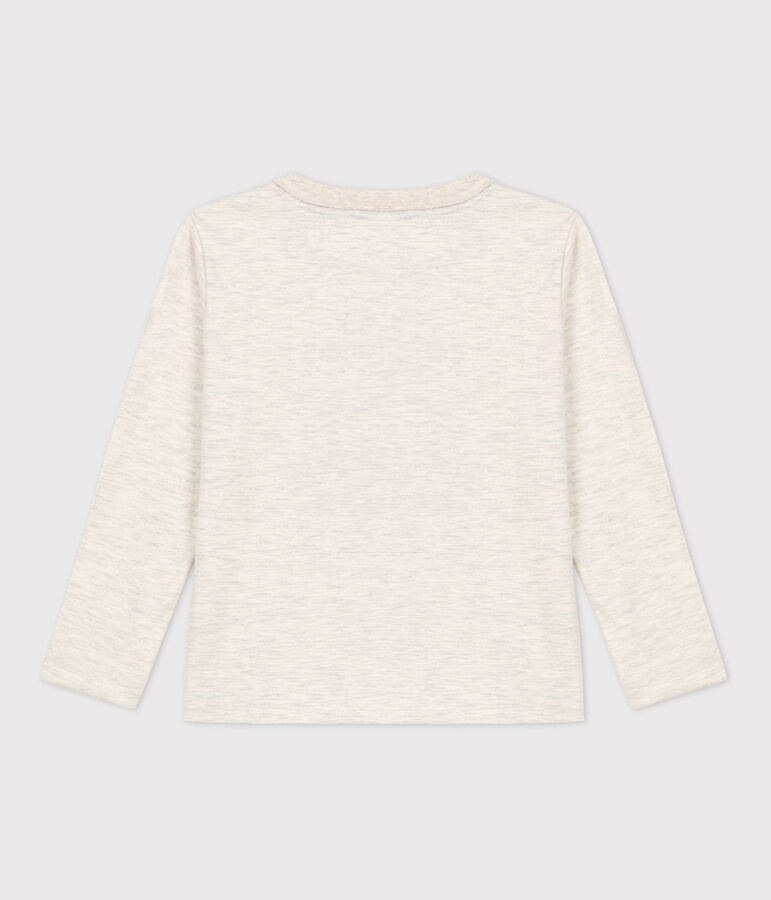 Tee-shirt manches longues en coton enfant gar&ccedil;on beige MONTELIMAR CHINE