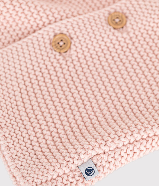 Cardigan en tricot point mousse bébé rose SALINE