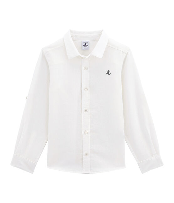 Chemise en lin / coton garçon blanc LAIT