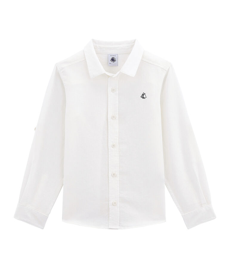 Chemise en lin / coton gar&ccedil;on blanc