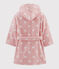 Peignoir cœur petite fille en éponge rose CHARME/blanc MARSHMALLOW