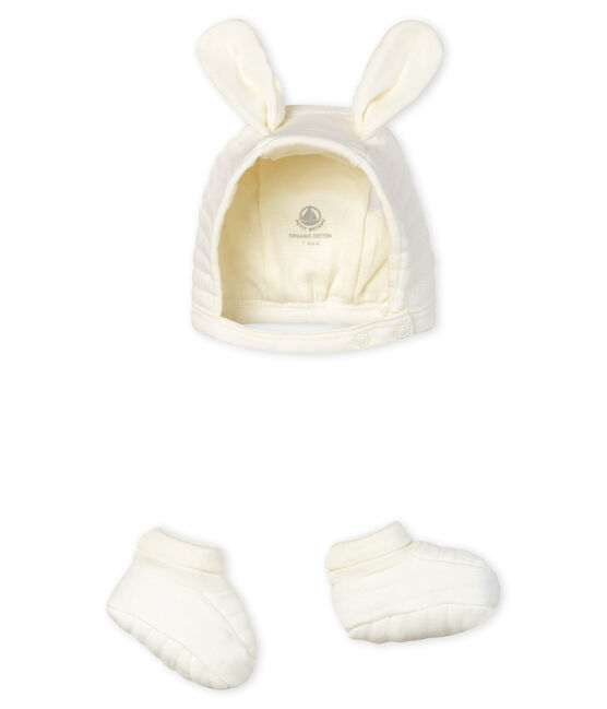 Lot bonnet et chaussons bébé en tubique variante 1