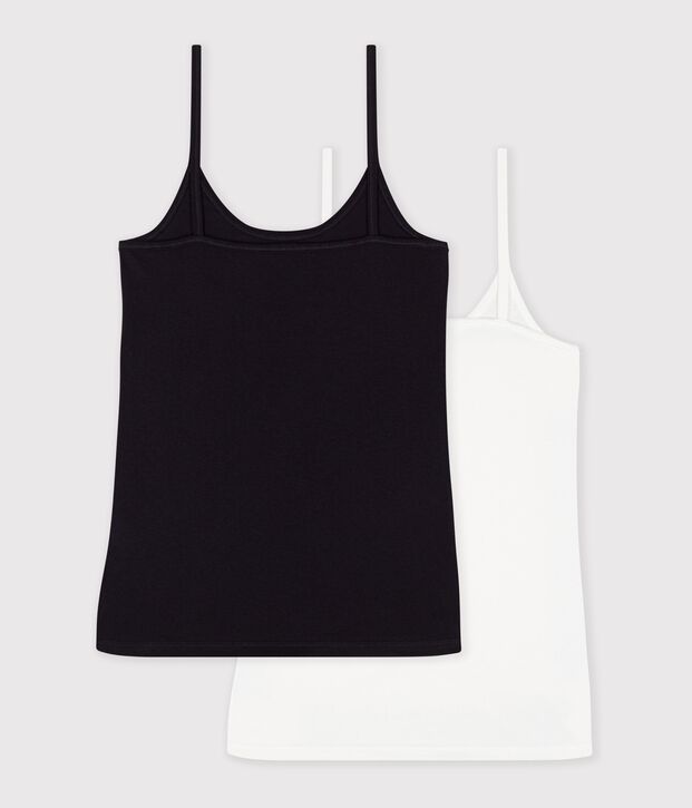 Lot de chemises &agrave; bretelles femme en coton l&eacute;ger uni multicouleur