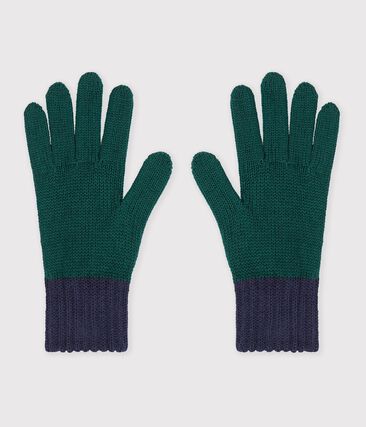 Gants enfant en tricot bicolore doublé polaire