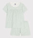 Pyjama short enfant en coton imprimé fleuri
