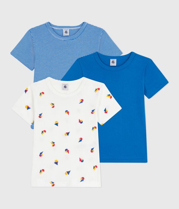 Lot de tee-shirts enfant en coton manches courtes imprim&eacute; multicouleur