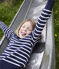 Pull laine et coton enfant fille / garçon bleu SMOKING/blanc MARSHMALLOW