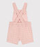 Salopette courte bébé en broderie anglaise rose SALINE