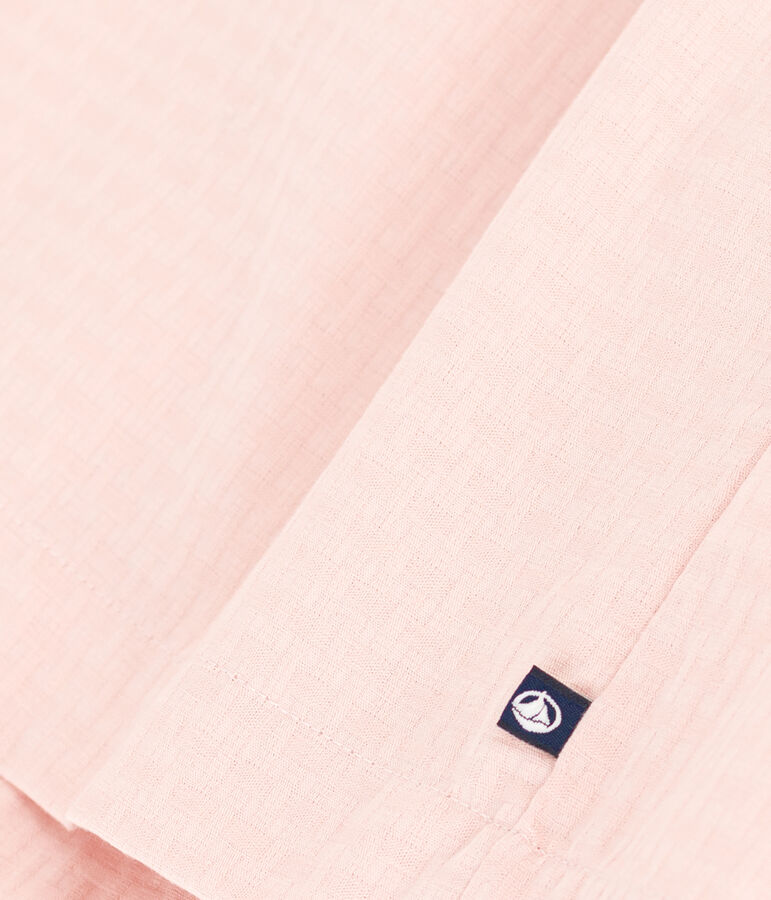 Robe sans manche en coton fa&ccedil;onn&eacute; enfant fille rose