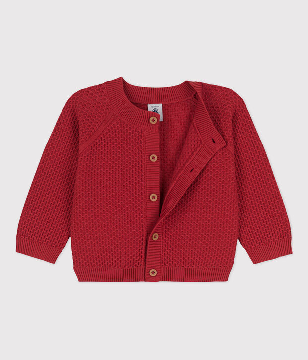 Cardigan b&eacute;b&eacute; en tricot en coton rouge