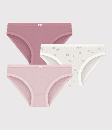 Lot de culottes enfant en coton ajouré à fleurs