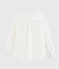 Chemise manches longues en popeline enfant garçon blanc MARSHMALLOW/bleu SMOKING