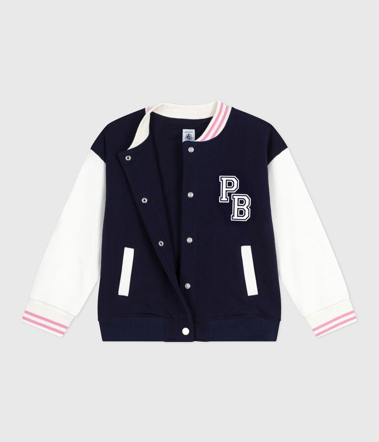 Veste teddy enfant en coton uni bleu SOIR