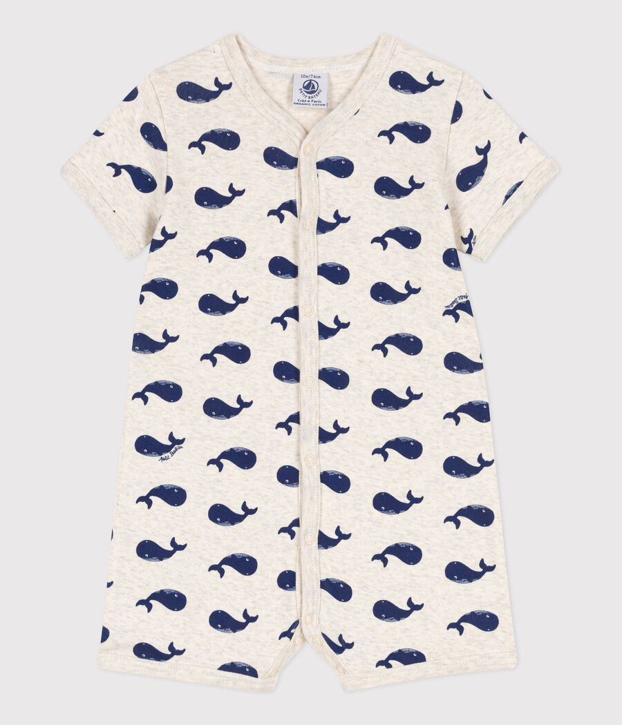 Combinaison courte baleines marines en coton bébé (Petit Bateau) - Couverture